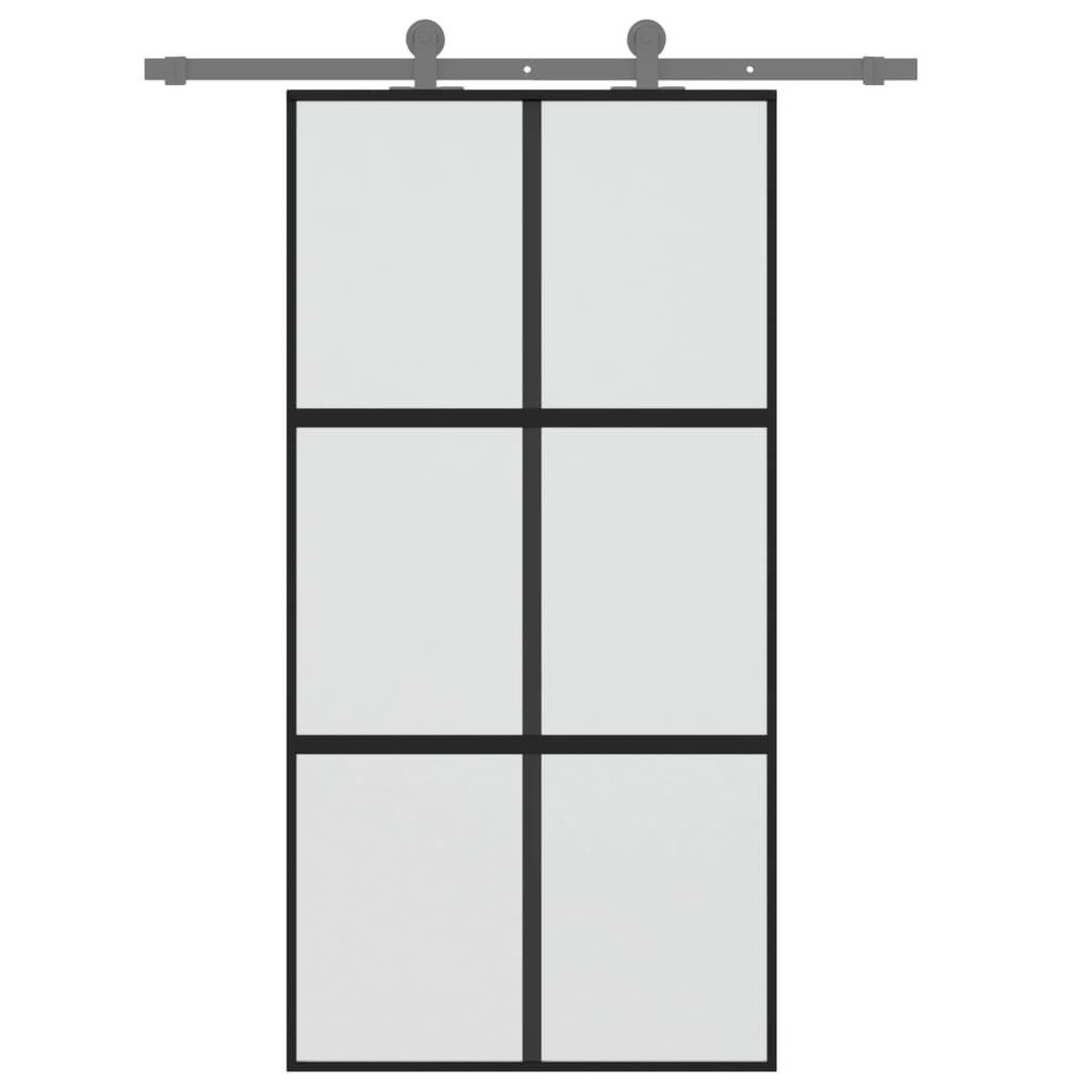 Voir la diapositive 3 : VIDAXL Porte coulissante noir 102,5x205 cm verre trempe aluminium