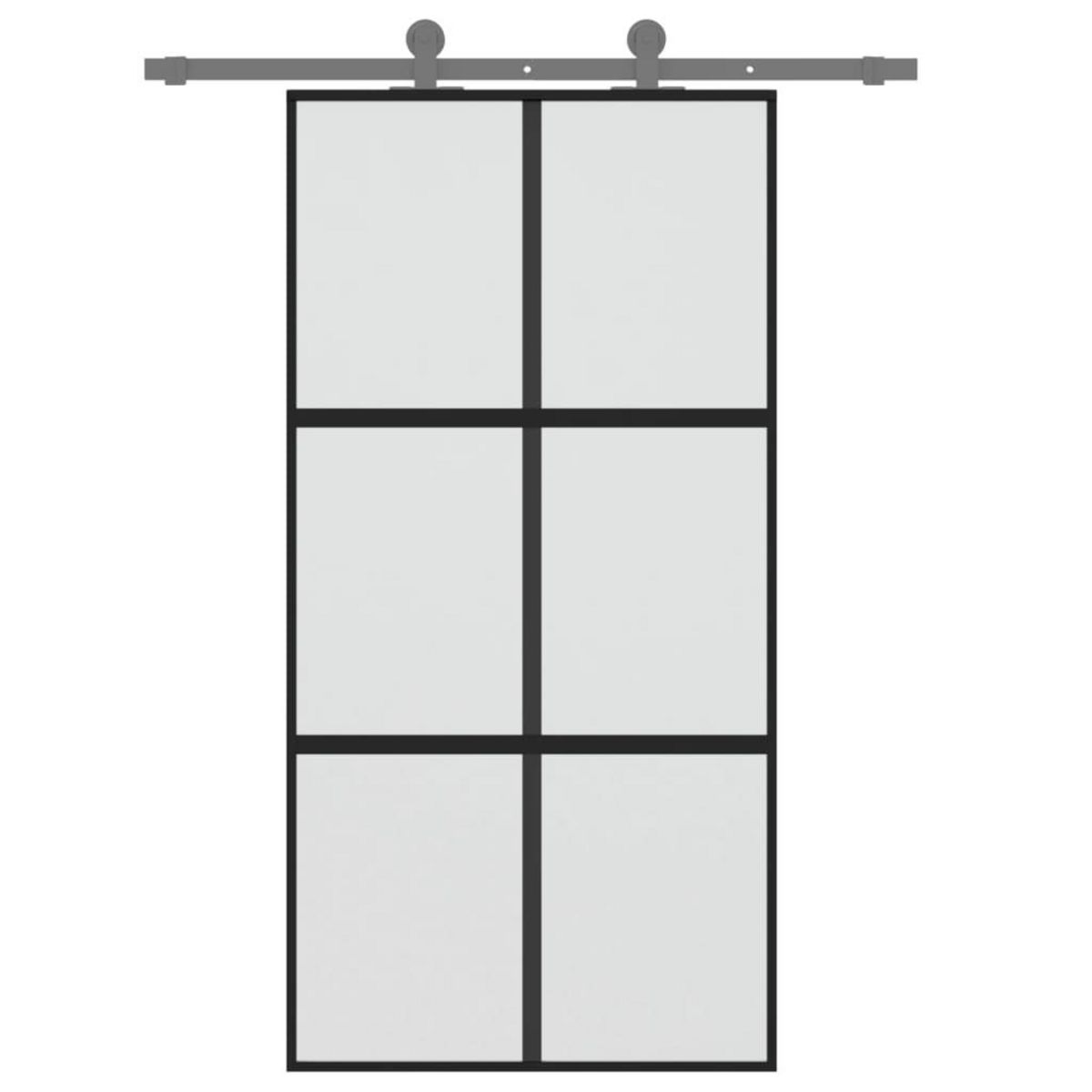 VIDAXL Porte coulissante noir 102,5x205 cm verre trempe aluminium
