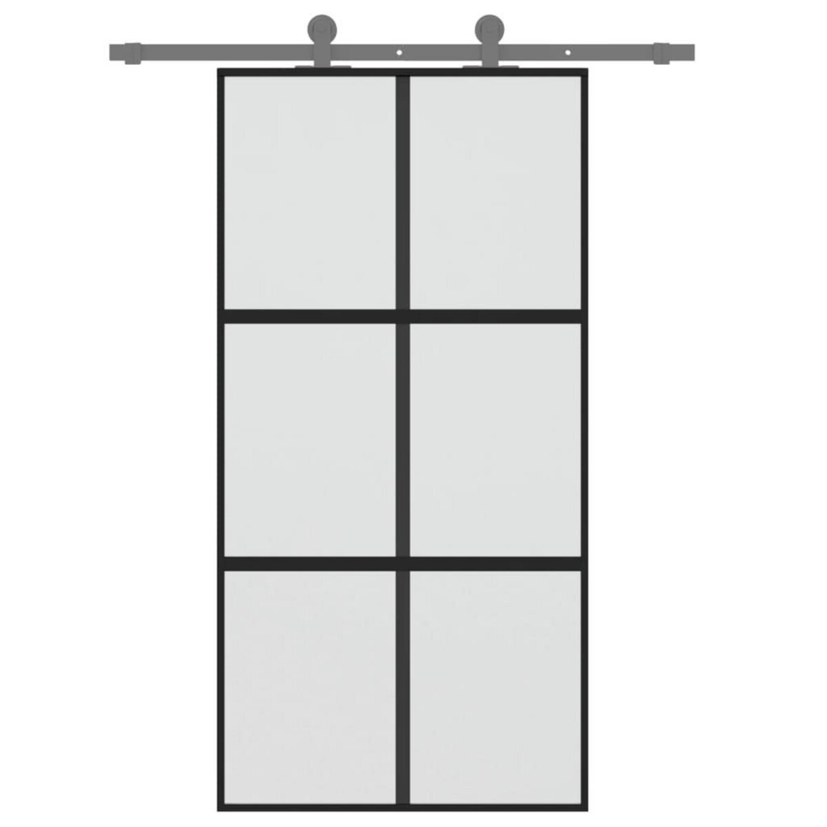 VIDAXL Porte coulissante noir 102,5x205 cm verre trempe aluminium