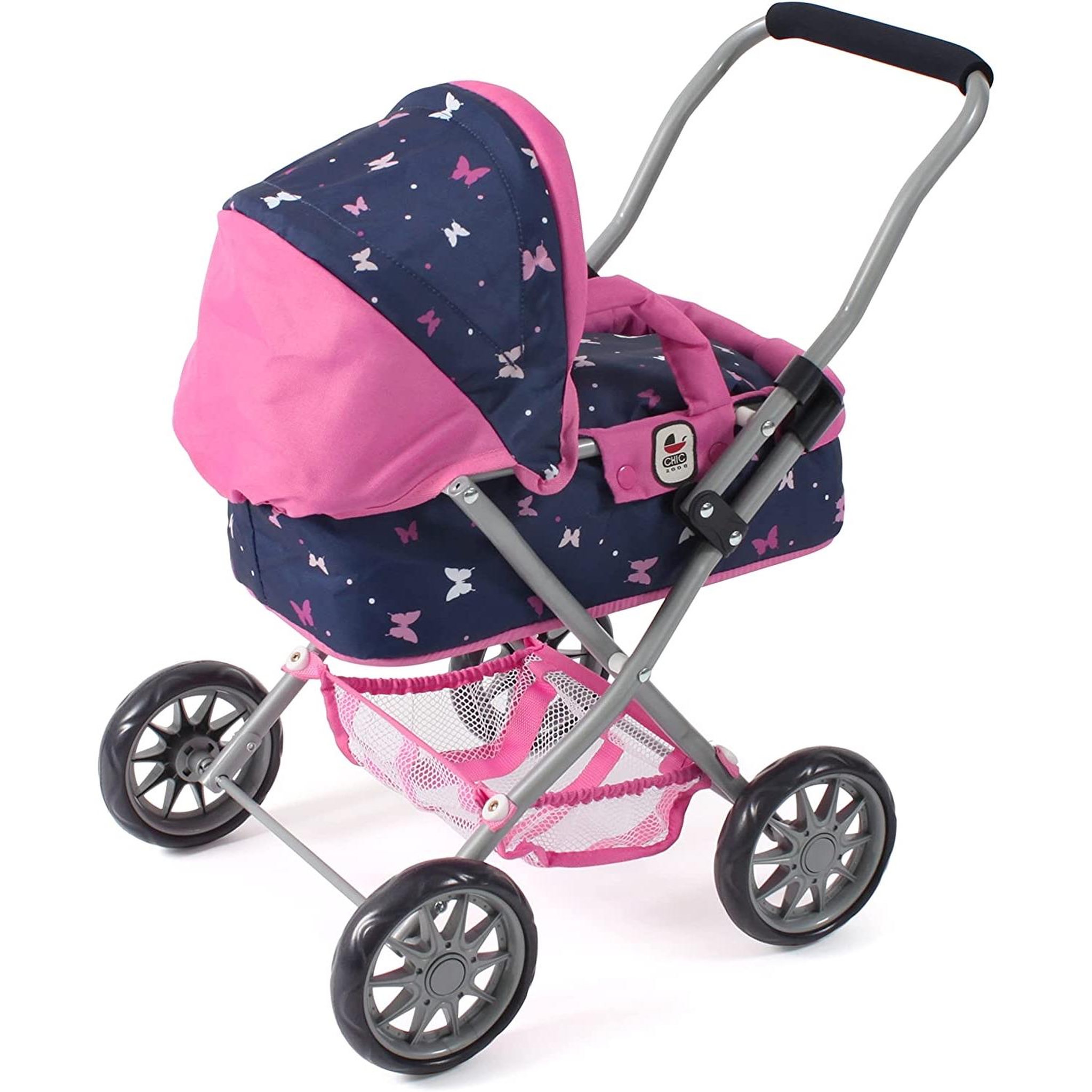 Voir la diapositive 3 : BAYER CHIC 2000 Poussette pour poupée SMARTY Bleu Rose Papillons