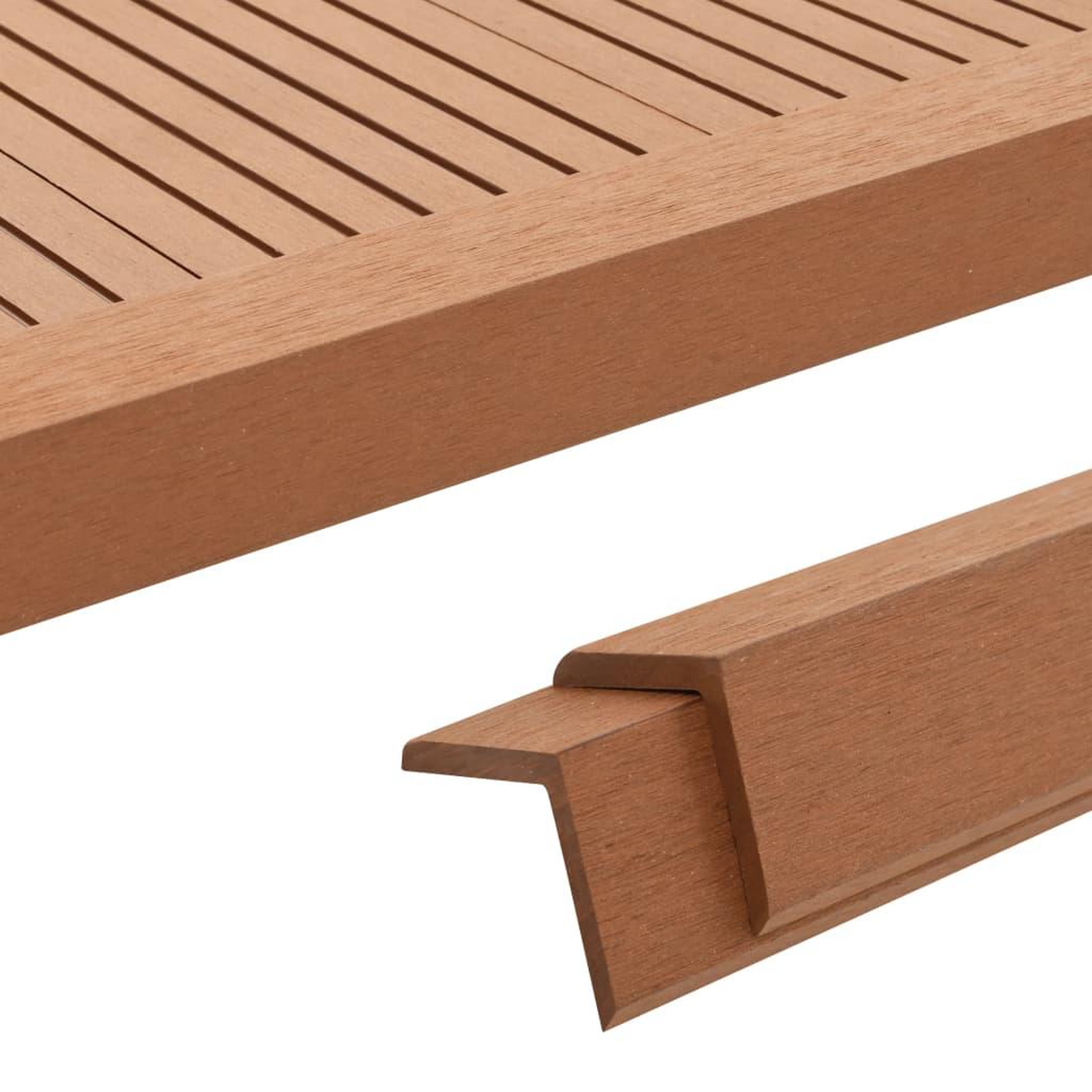 Voir la diapositive 1 : VIDAXL Corniere de terrasse 5 pcs WPC 170 cm Marron clair