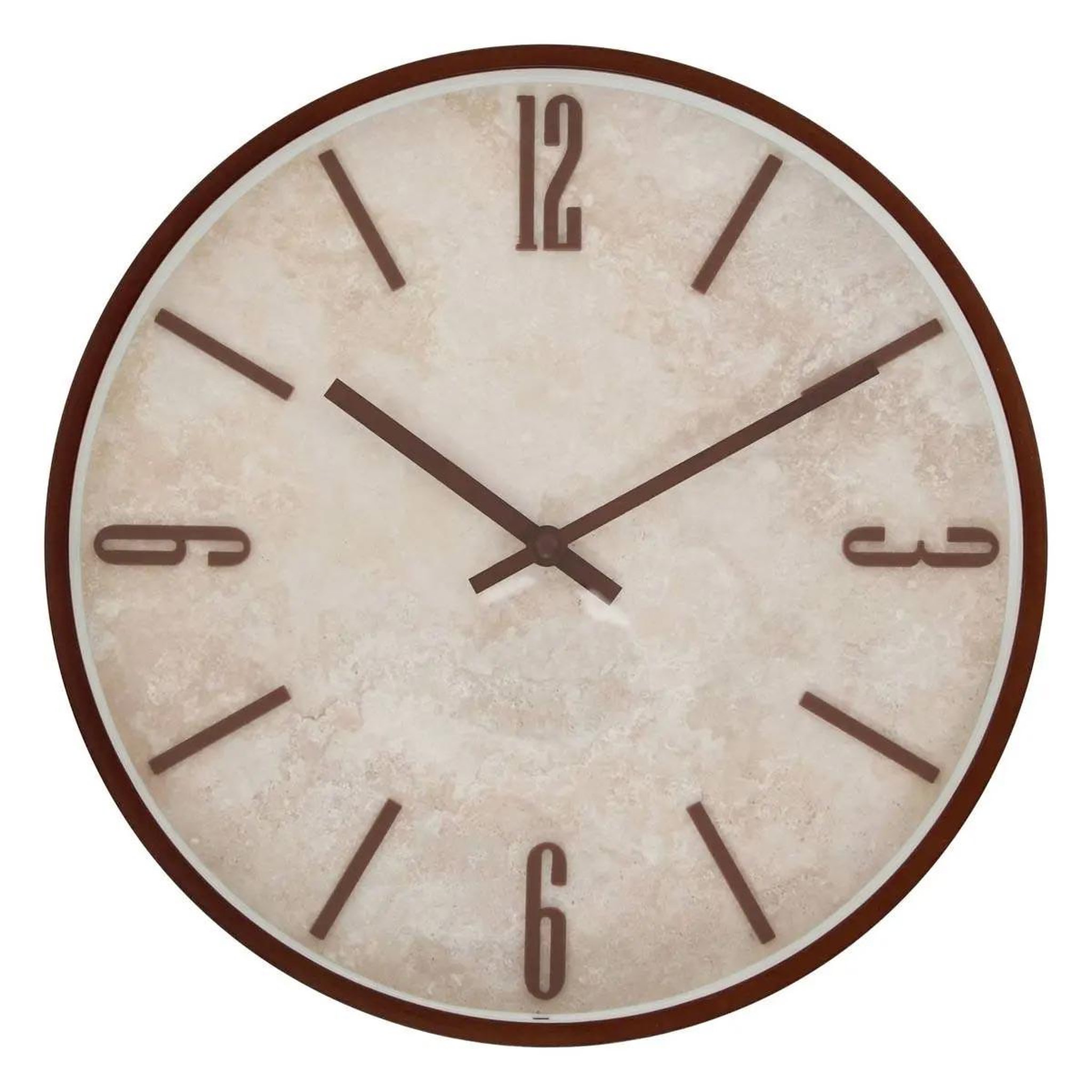ATMOSPHERA Horloge murale effet travertin  nella  29cm marron