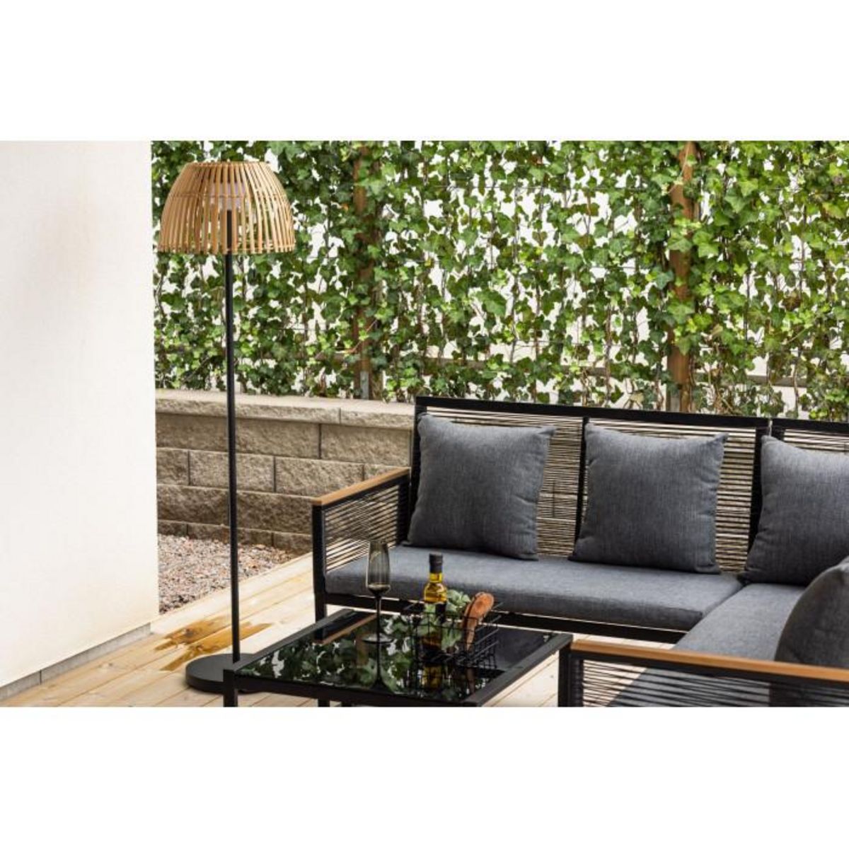 Paris Prix Lampadaire d'Extérieur en Bambou  Mabis  150cm Naturel