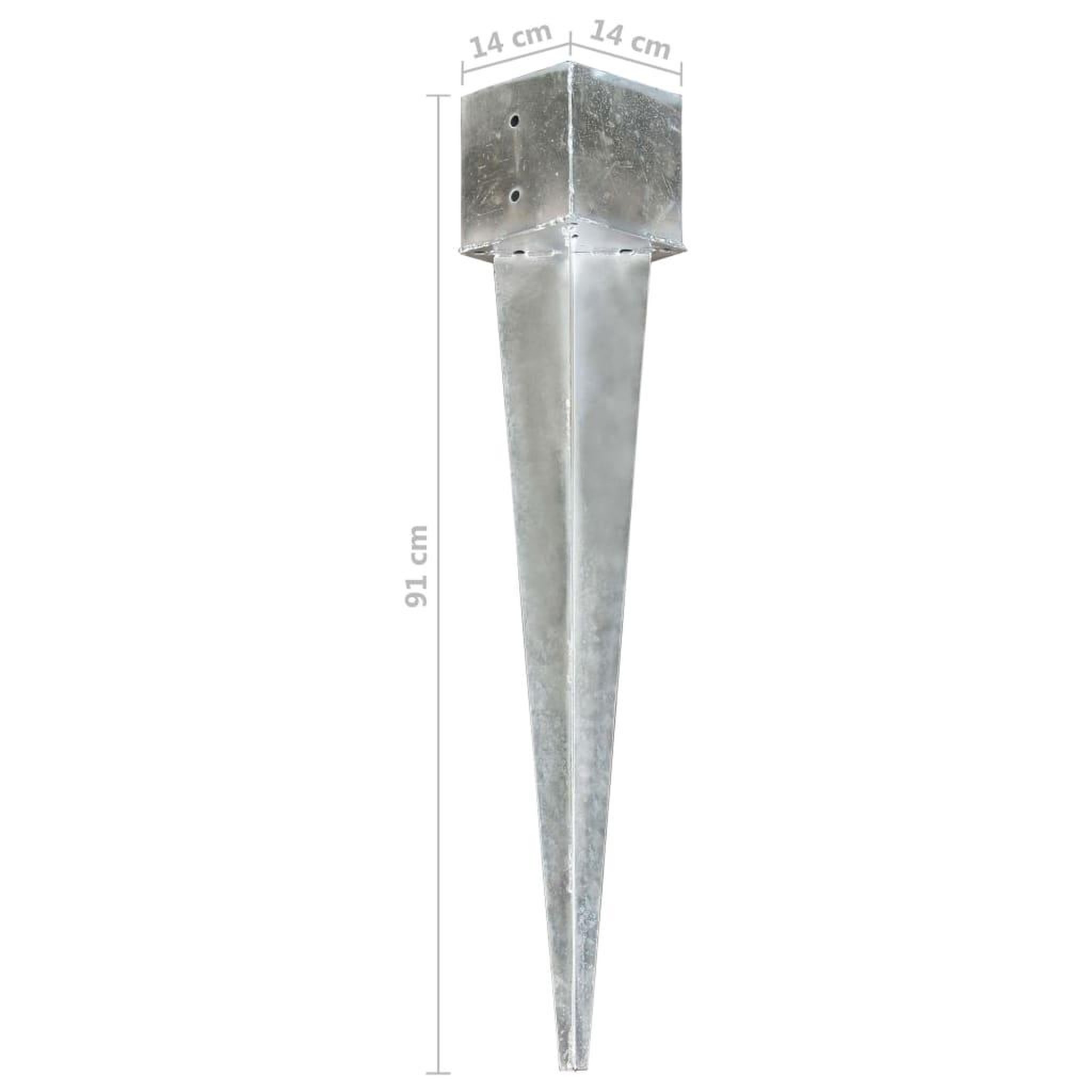 Voir la diapositive 6 : VIDAXL Piquets au sol 6 pcs Argente 14x14x91 cm Acier galvanise