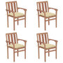 Voir la diapositive 1 : VIDAXL Chaises de jardin empilables avec coussins lot de 4 Teck solide