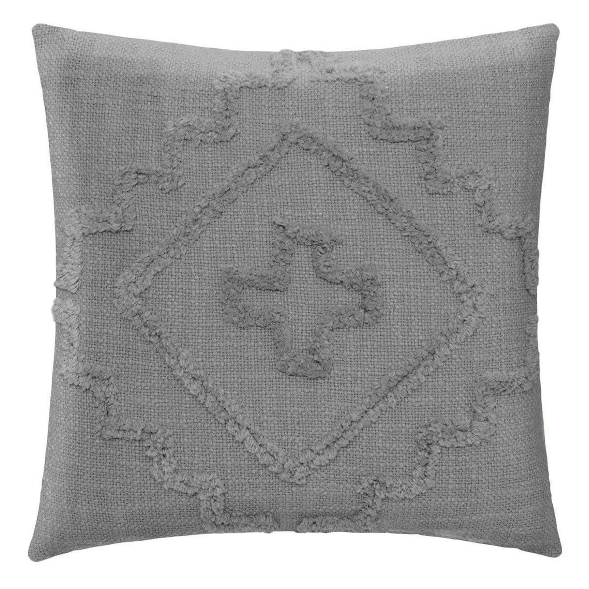ATMOSPHERA Coussin déco tufté  inca  40x40cm gris