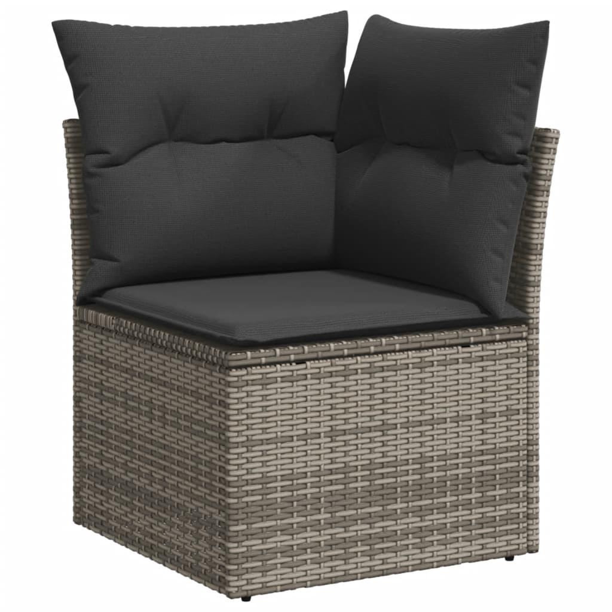 Voir la diapositive 4 : VIDAXL Salon de jardin 11 pcs avec coussins gris resine tressee