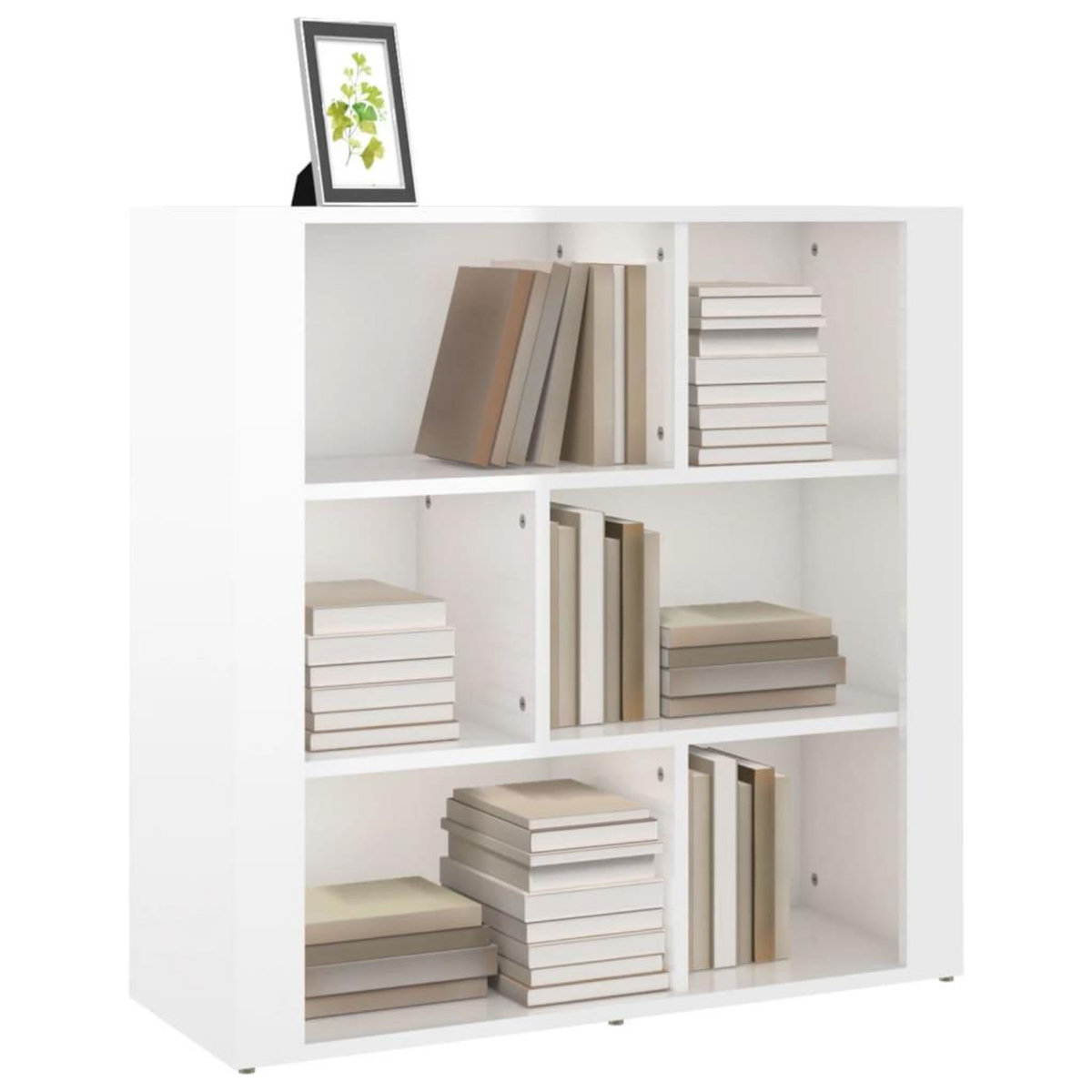 VIDAXL Buffet Blanc brillant 80x30x80 cm Bois d'ingenierie