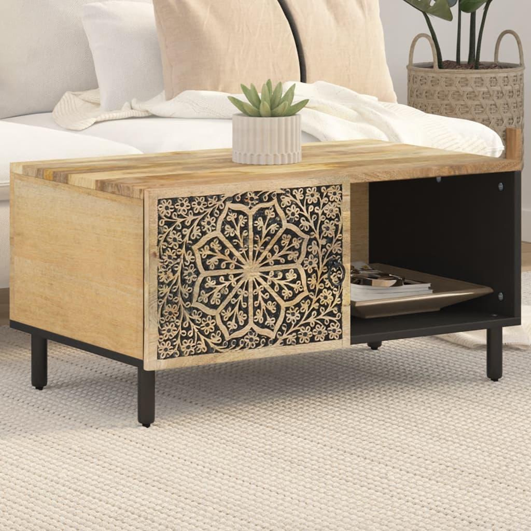 VIDAXL Table basse 80x50x40 cm bois de manguier massif