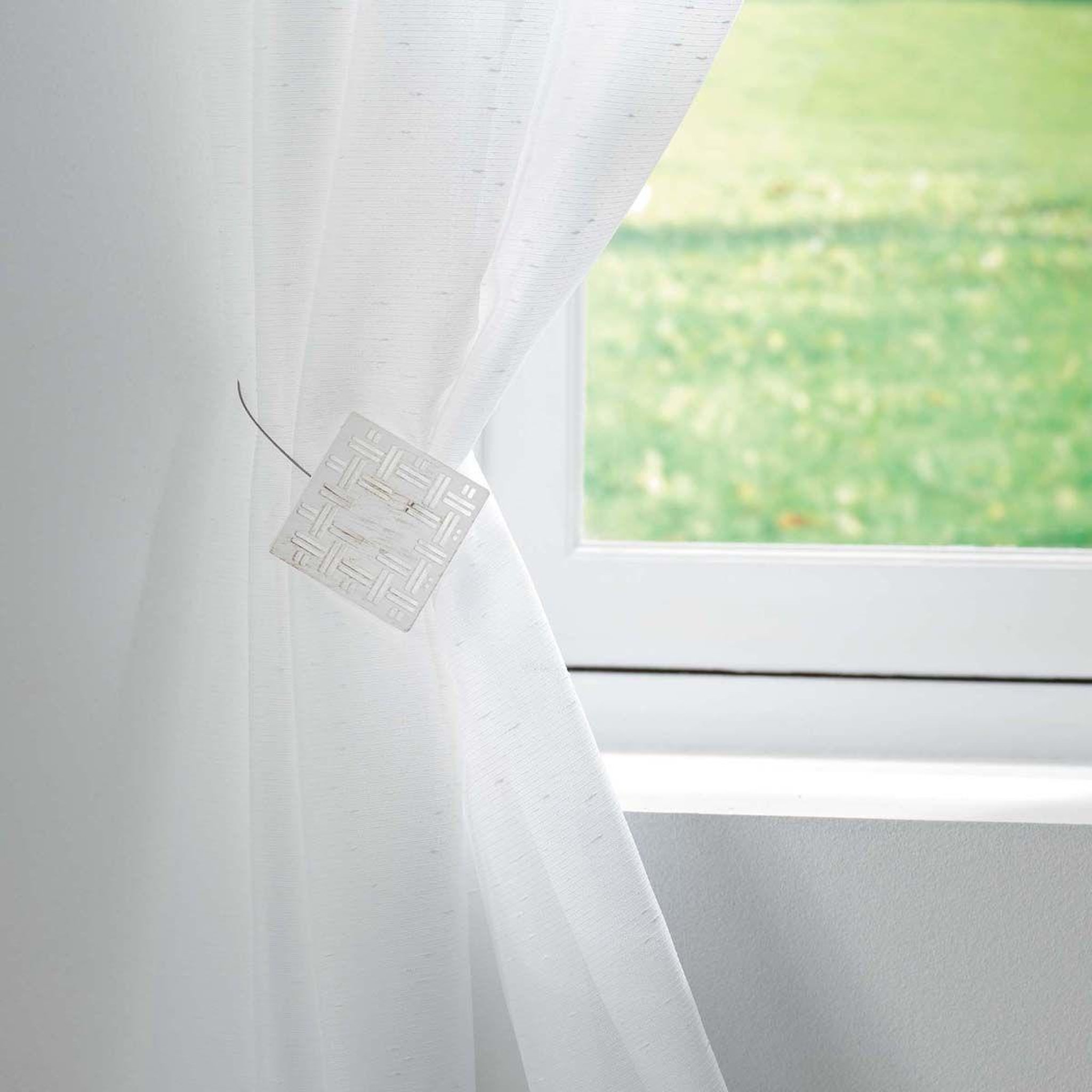 Voir la diapositive 3 : Douceur d'Intérieur Embrasse de rideau aimantée  moderno  30cm blanc