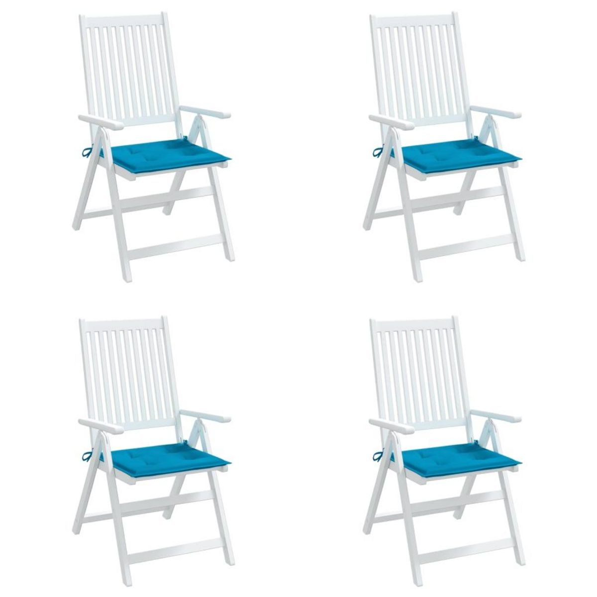 VIDAXL Coussins de chaise jardin lot de 4 bleu 50x50x3 cm tissu oxford