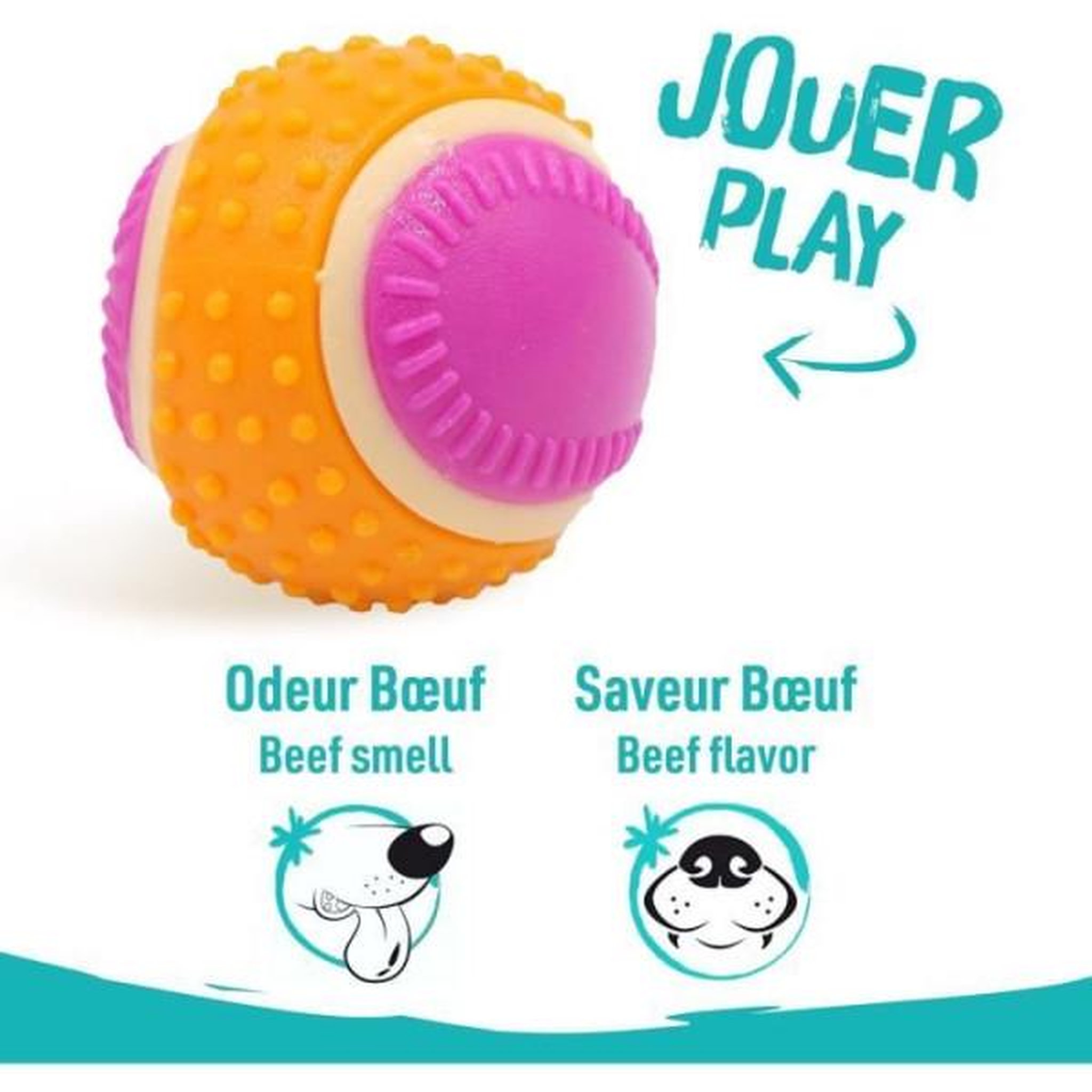 Voir la diapositive 5 : MARKET24 Balle pour chien - AIMÉ - 5 en 1 Saveur Boeuf