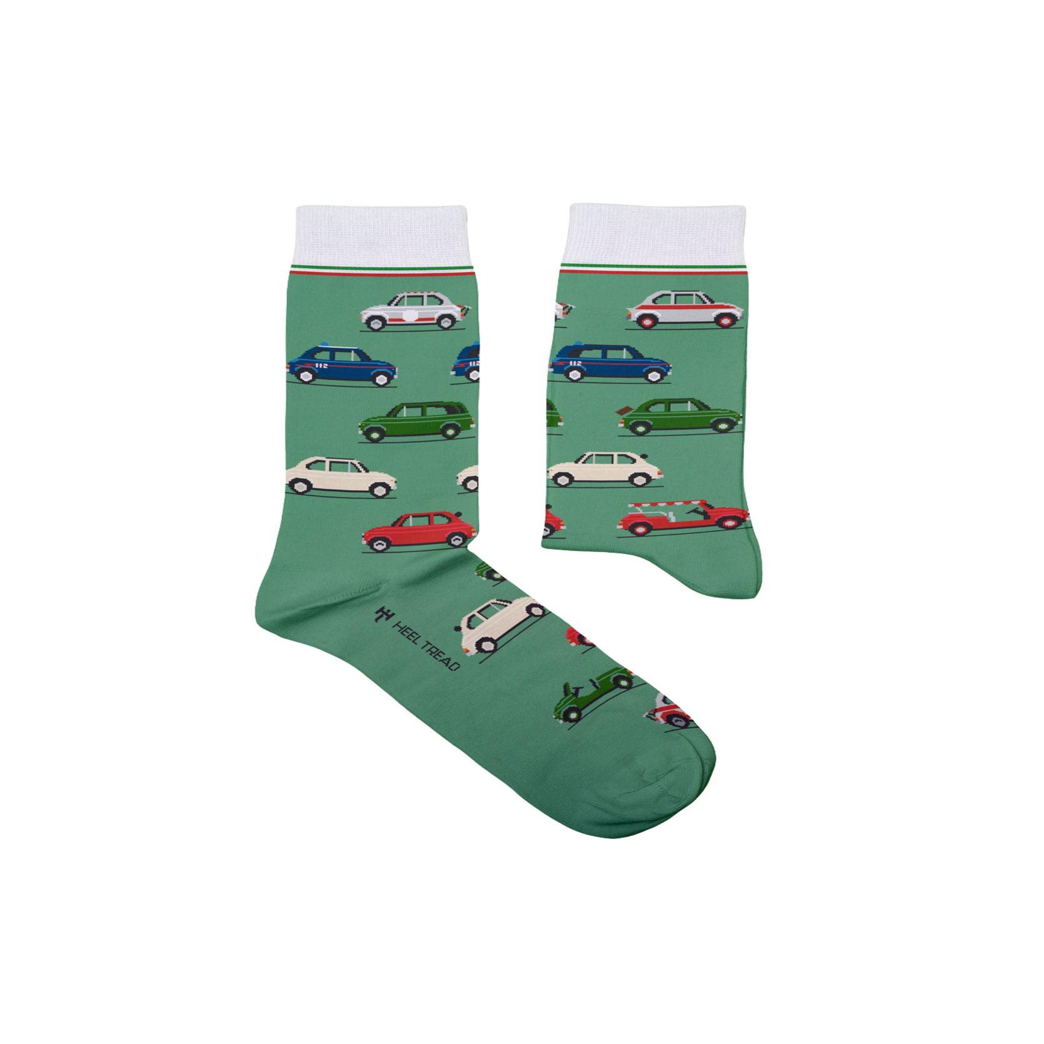 SOCK AFFAIRS Chaussettes fiat 500. Coloris disponibles : Vert