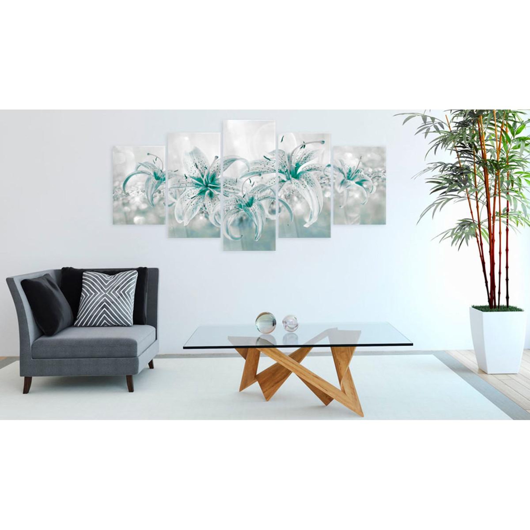 Voir la diapositive 2 : Paris Prix Tableau sur Verre Acrylique  Sapphire Lilies