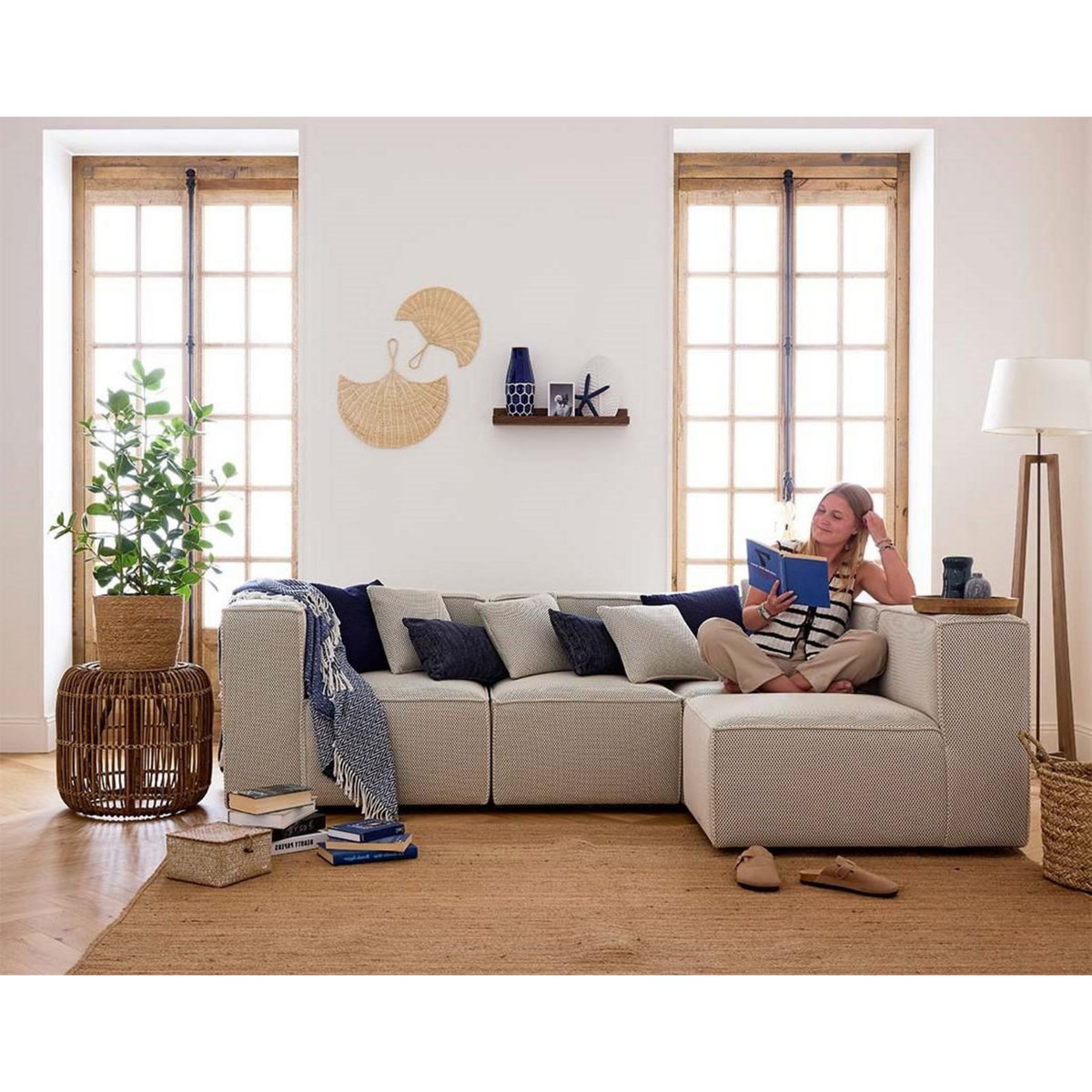 LISA DESIGN Arty - module d'assise gauche - en tissu mailles 3d