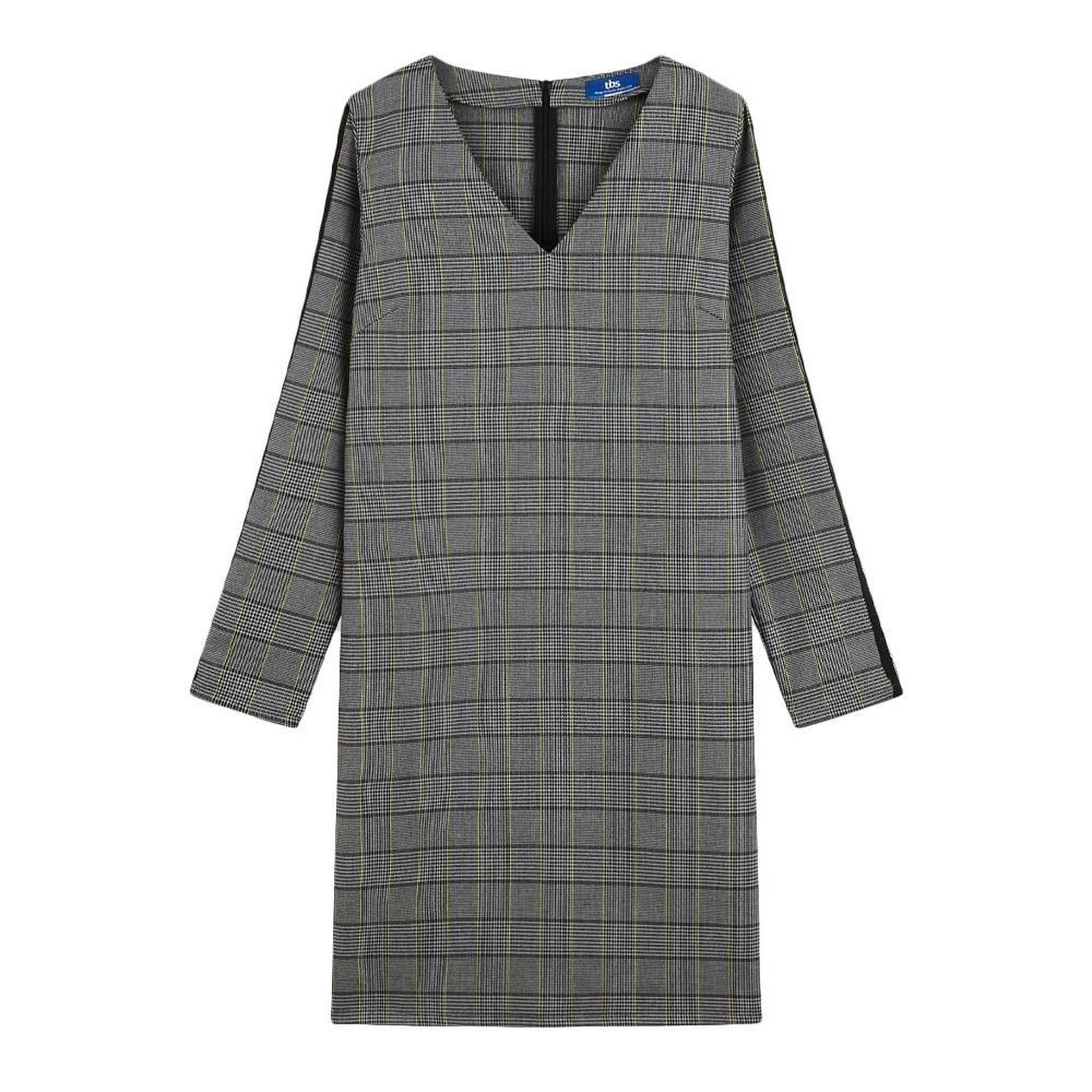 TBS Robe grise à carreaux Femme TBS Jikel. Coloris disponibles : Gris