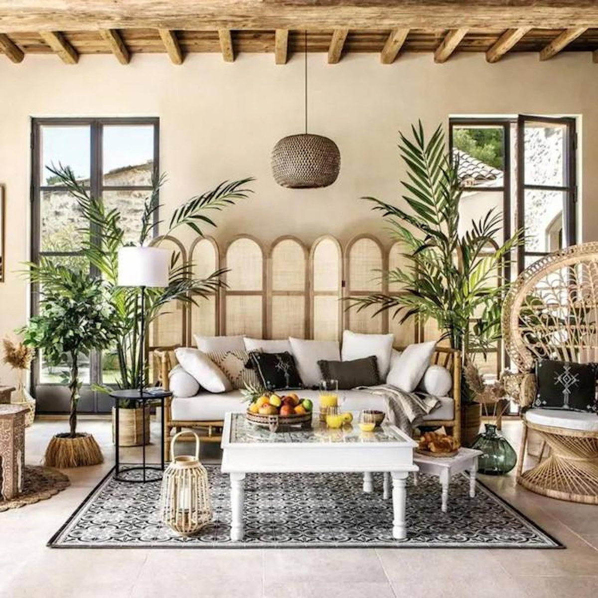 ATMOSPHERA Lampe Suspension en Bambou  Sinai  45cm Beige