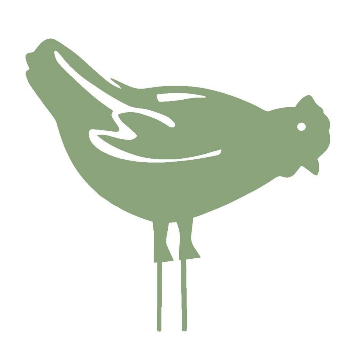 CENTRALE BRICO Figurine à piquer Poule - 28x39 cm - vert clair