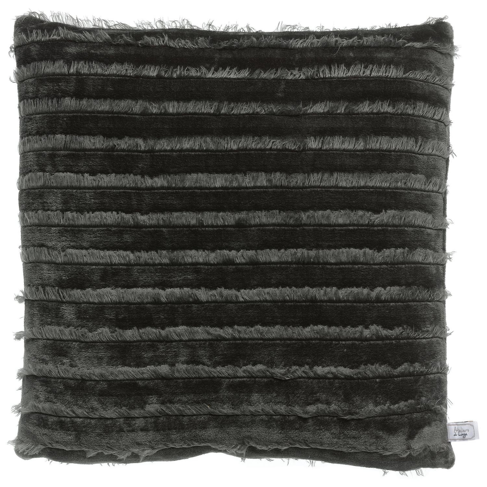 Voir la diapositive 1 : Les Ateliers du Linge Maxi coussin sillon 60x60cm 100% polyester caviar