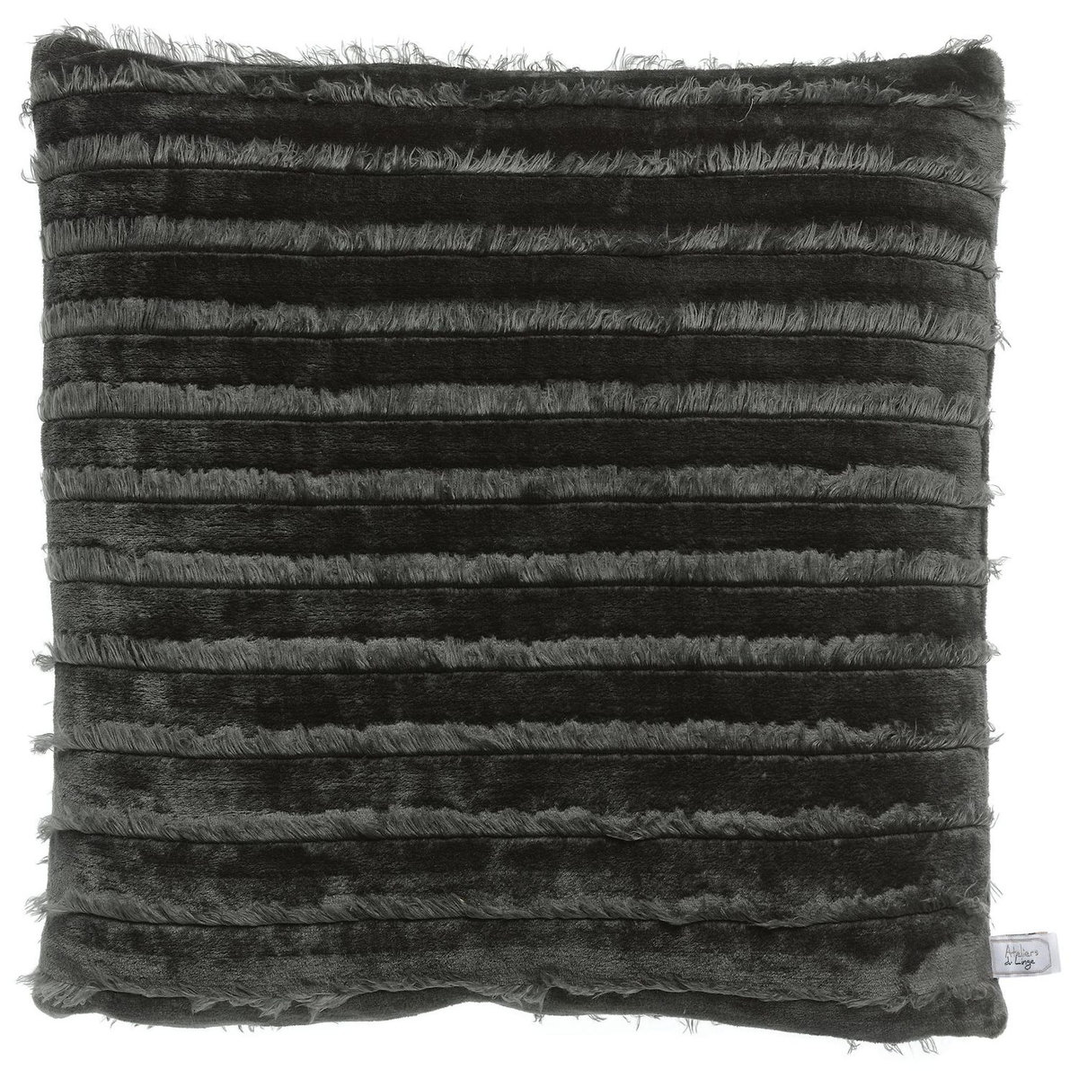 Les Ateliers du Linge Maxi coussin sillon 60x60cm 100% polyester caviar