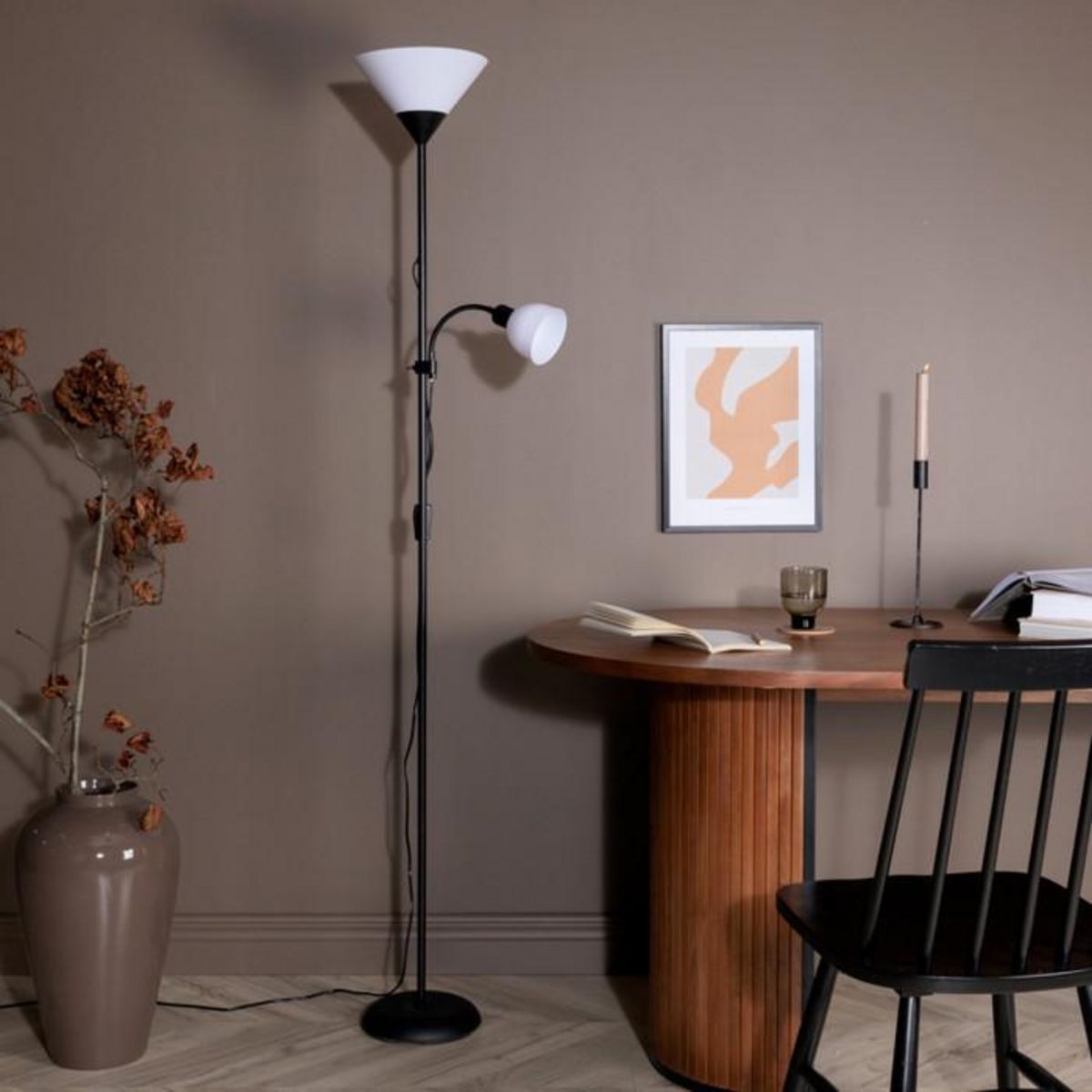 Paris Prix Lampadaire 2 Spots  Bagasi  178cm Noir