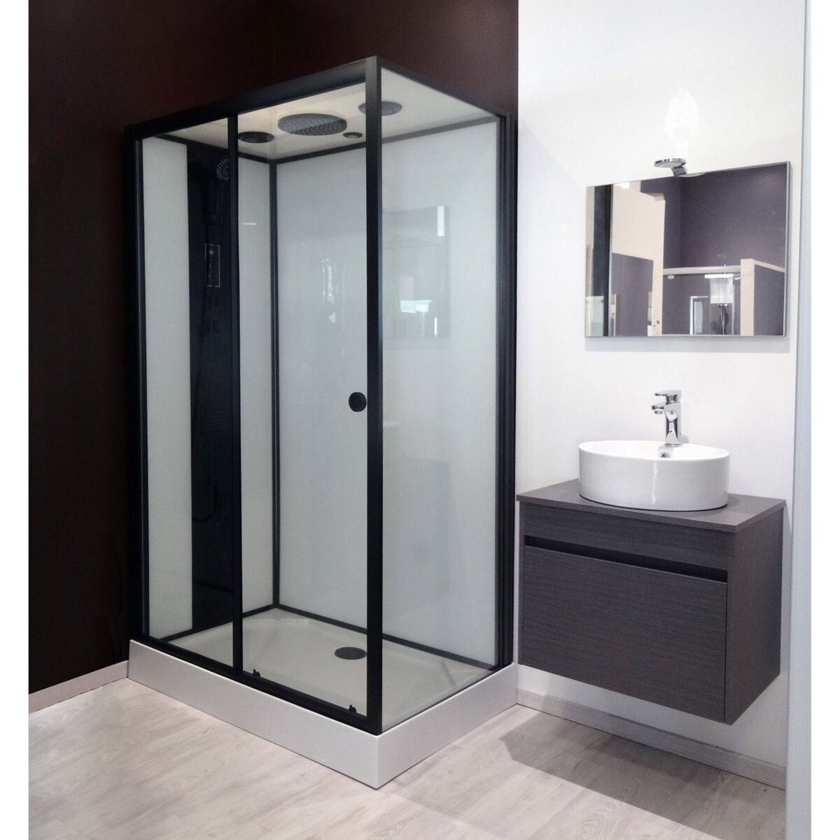 ONDEE Cabine hydromassante NOGEA noir mat - 120x80cm