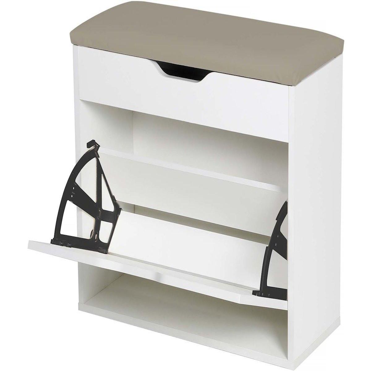 Habitat et Jardin Meuble à chaussures  Wade  - 60 x 23.8 x 68 cm - Blanc