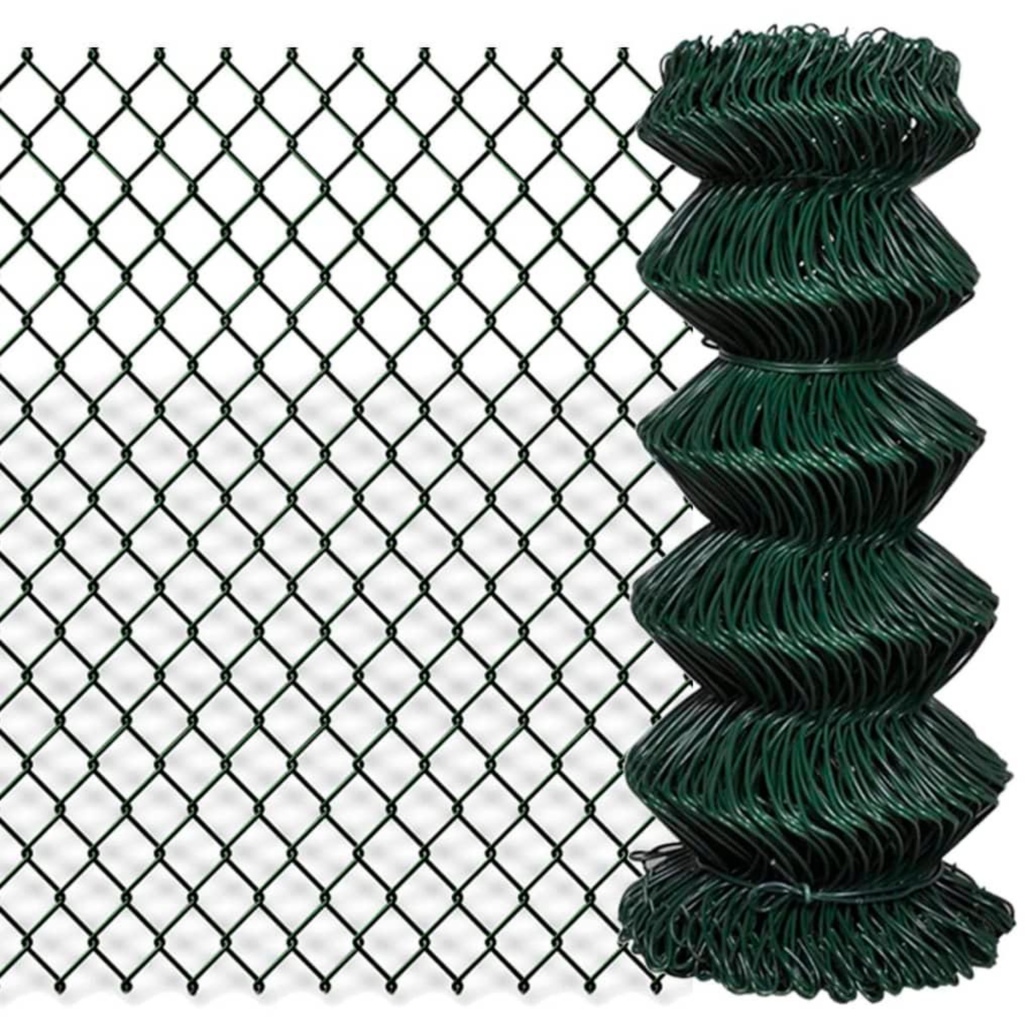 Voir la diapositive 1 : VIDAXL Cloture a mailles losangees Acier 0,8x25 m Vert
