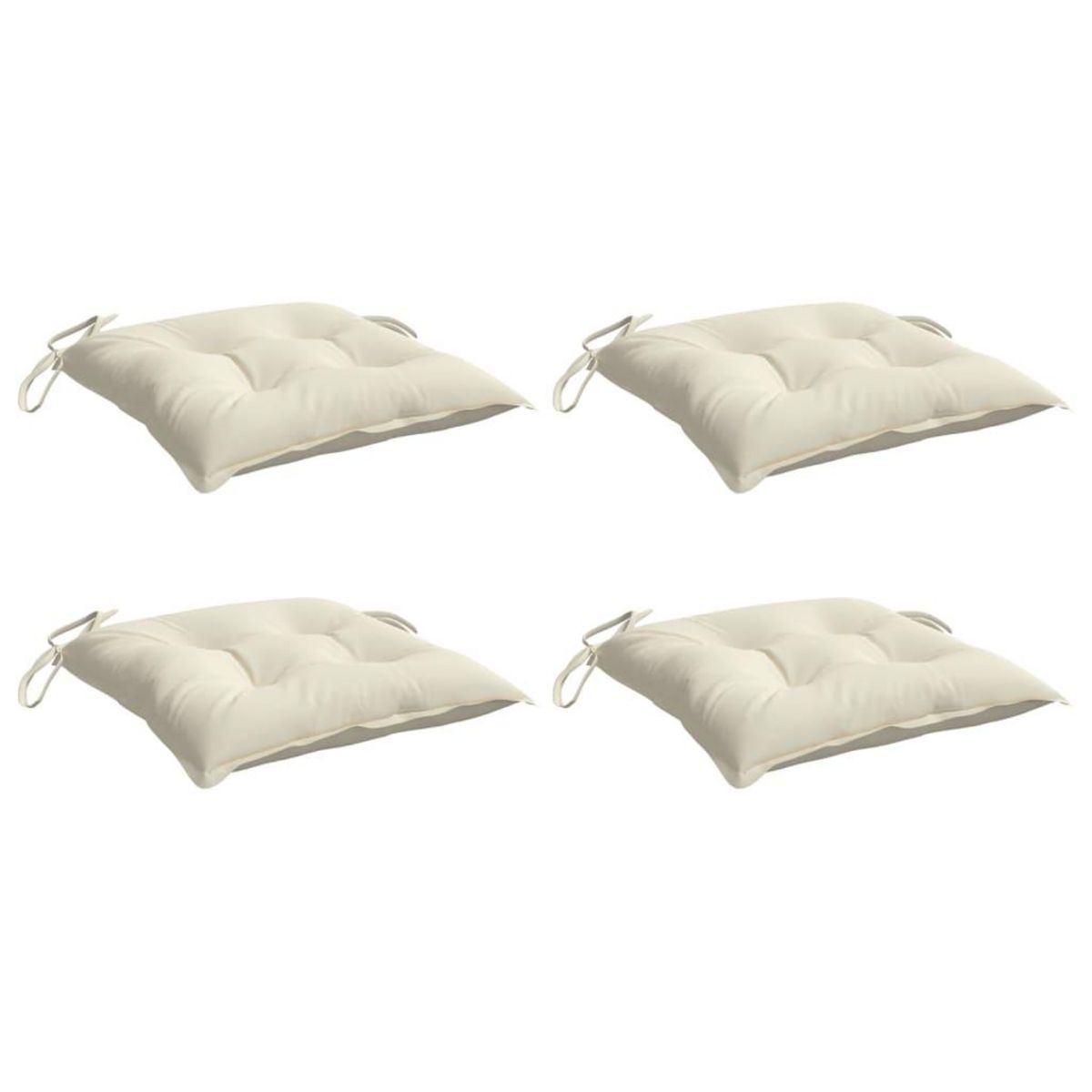 VIDAXL Coussins de chaise lot de 4 blanc creme 50x50x7 cm tissu oxford
