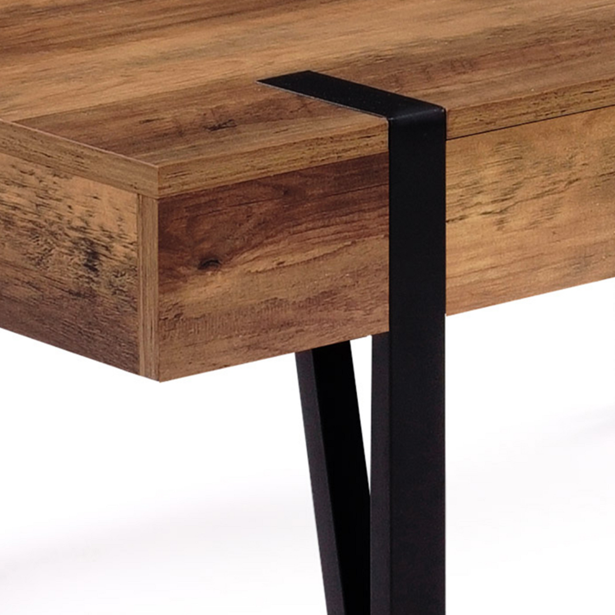 ID MARKET Table basse rectangulaire 1 tiroir AUSTRIA bois pied épingle