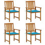 Voir la diapositive 1 : VIDAXL Chaises de jardin avec coussins lot de 4 Bois d'acacia massif
