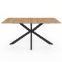 Voir la diapositive 3 : ID MARKET Table à manger rectangle ALIX 8 personnes pied araignée bois et noir 160 cm