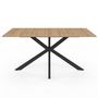 Voir la diapositive 3 : ID MARKET Table à manger rectangle ALIX 8 personnes pied araignée bois et noir 160 cm