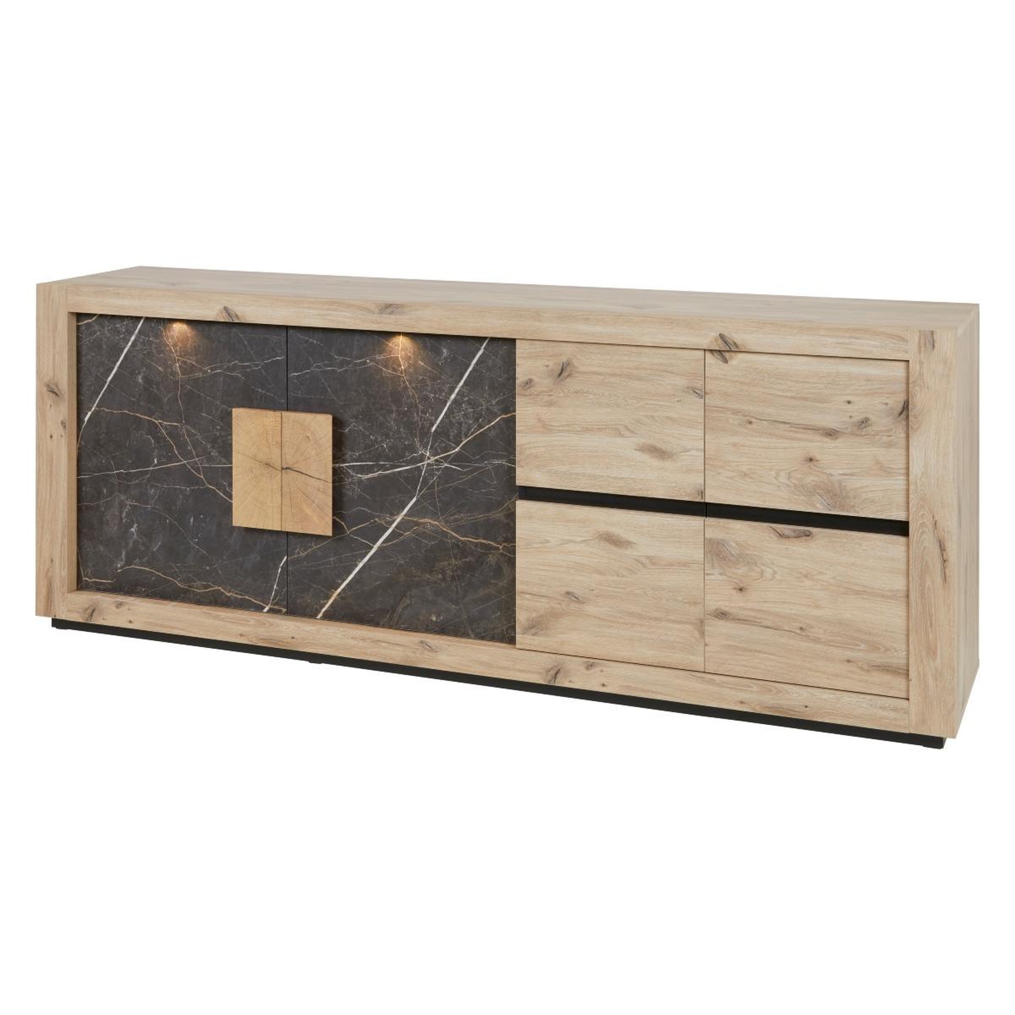 Voir la diapositive 3 : JLC KREATION Salle à manger complète avec led racha (table extensible + buffet led)