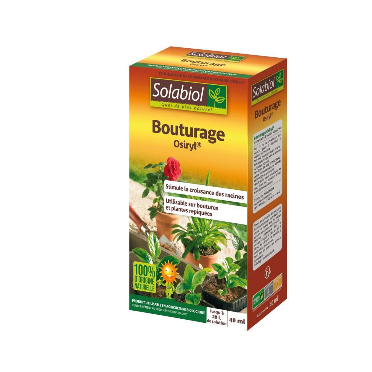 CENTRALE BRICO Traitement des insectes hormone de bouturage SOLABIOL, pour tous végétaux, 40ML