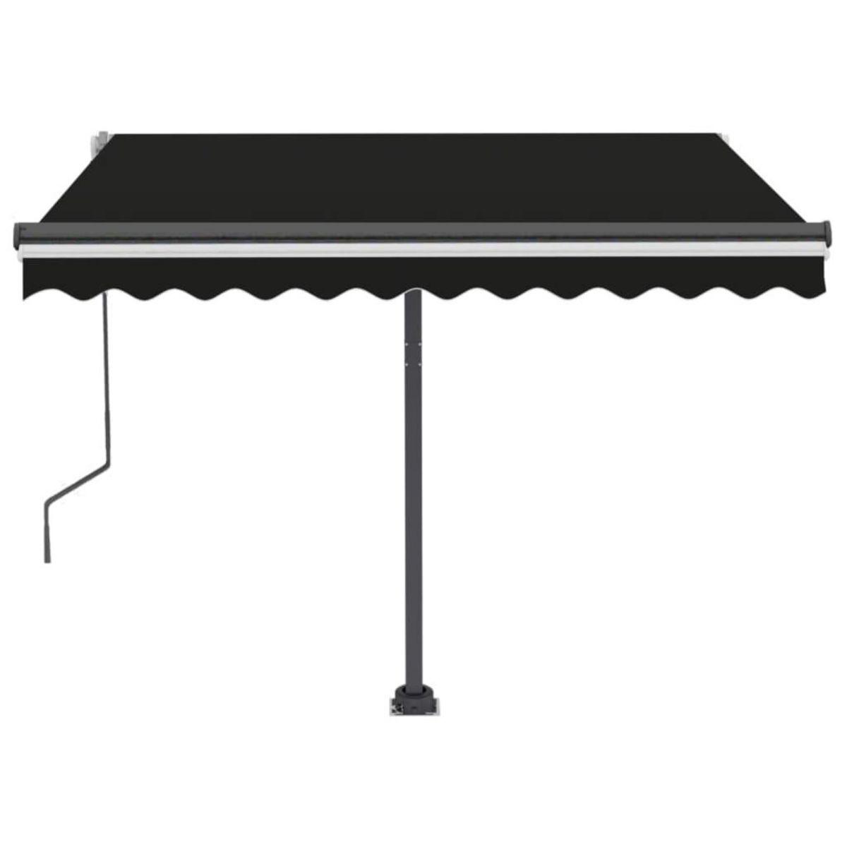 VIDAXL Auvent manuel retractable avec LED 350x250 cm Anthracite