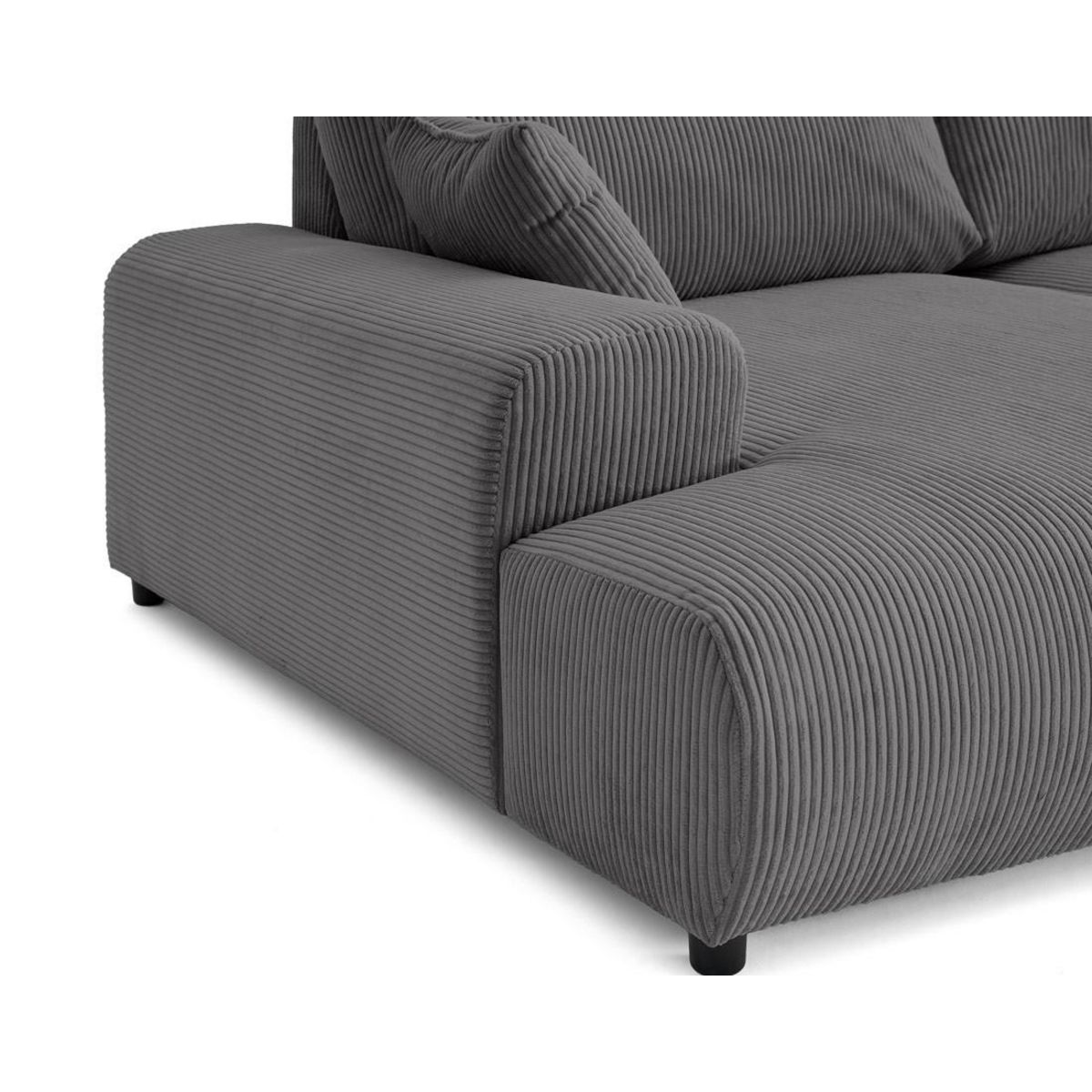 LISA DESIGN Garance - canapé droit 4 places double méridienne - assise profonde - en velours côtelé