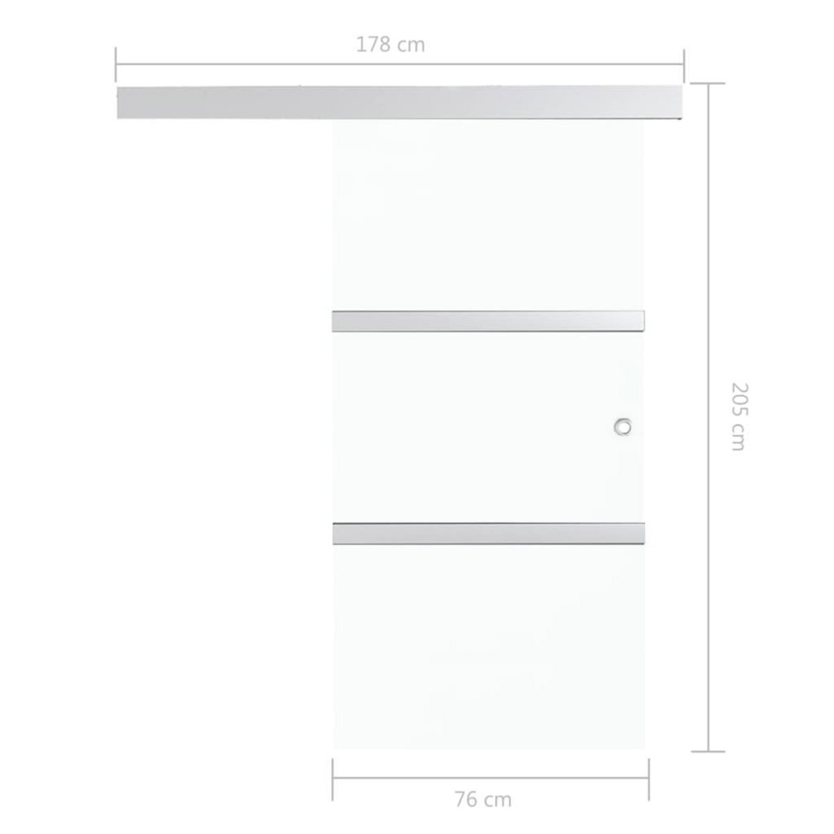 VIDAXL Porte coulissante a butees Verre ESG et aluminium 76x205 cm