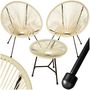Voir la diapositive 1 : tectake Ensemble de 2 chaises de jardin avec table design rétro dans le style Acapulco beige