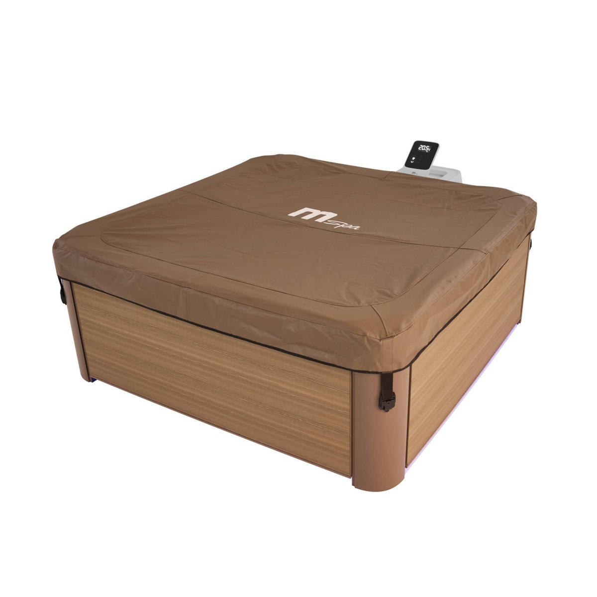 MSpa Spa rigide 6 places hydromassages. 4 coussins. OSLO AMBER. L 160 x P 160 x H 65 cm. beige