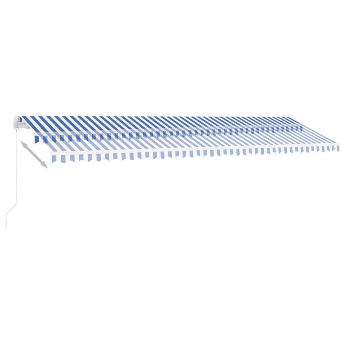VIDAXL Auvent manuel retractable sur pied 600x300 cm Bleu/Blanc