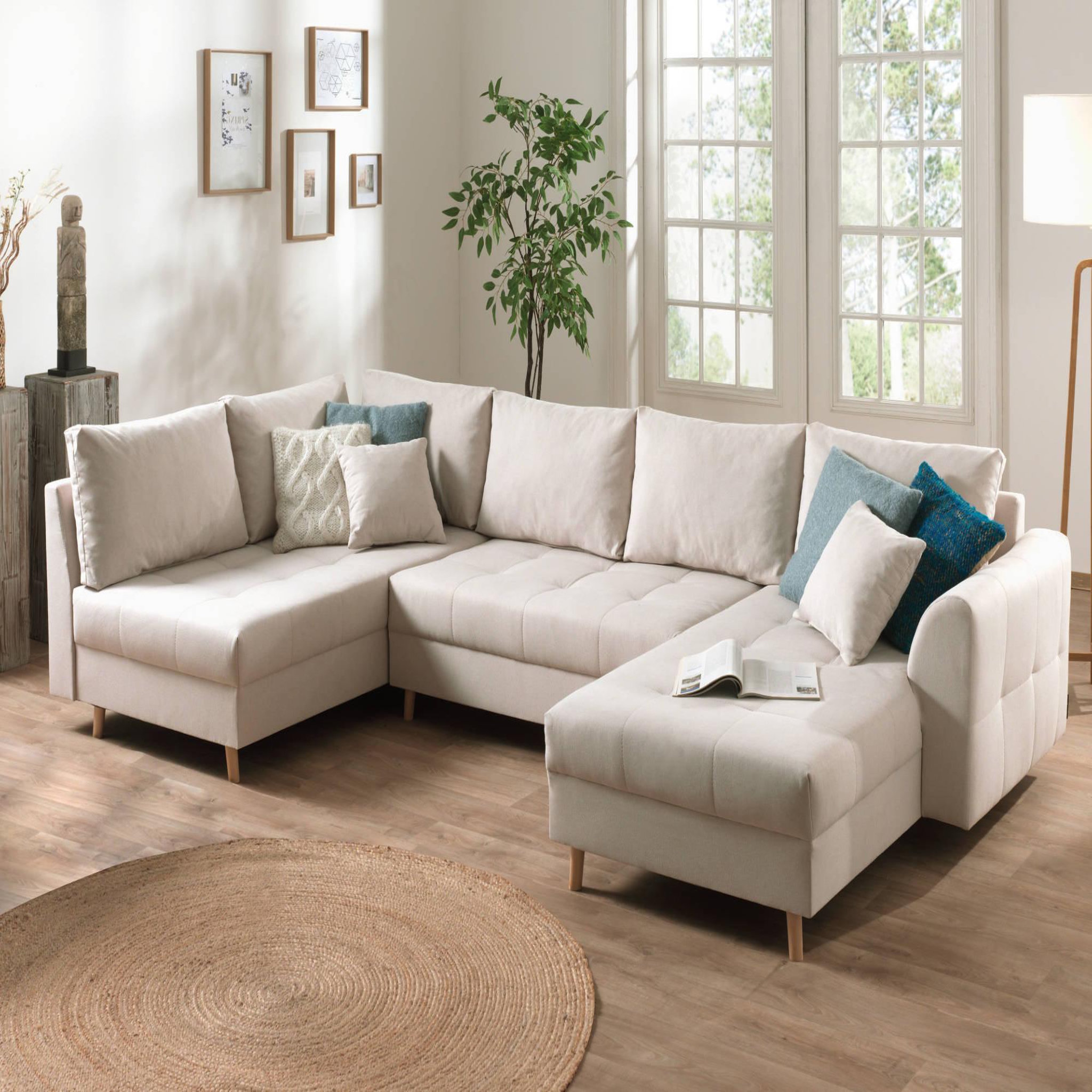Voir la diapositive 1 : LISA DESIGN Rune - canapé panoramique - 7 places - style scandinave - gauche