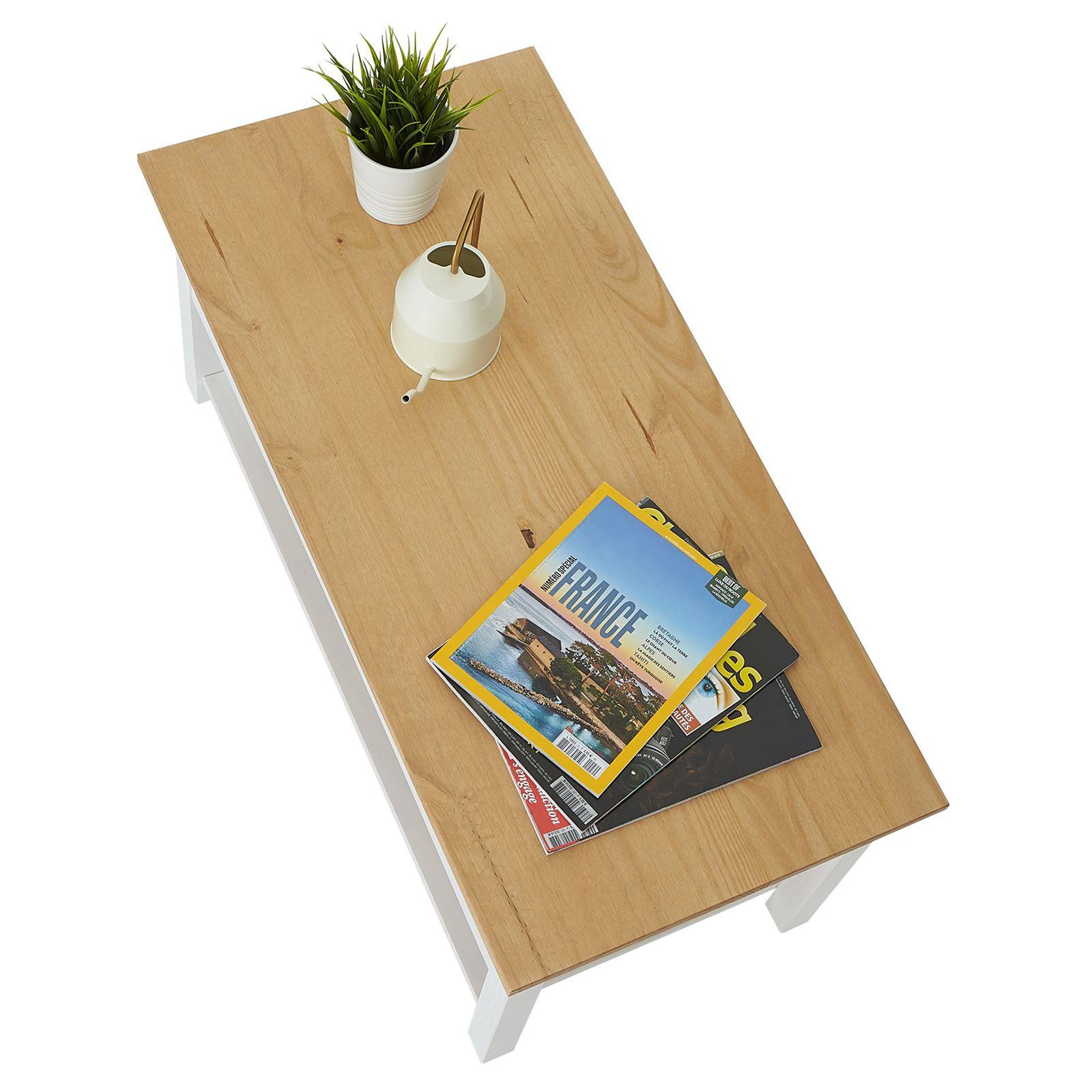 Voir la diapositive 4 : IDIMEX Table basse TEQUILA style mexicain avec 2 tiroirs, en pin massif