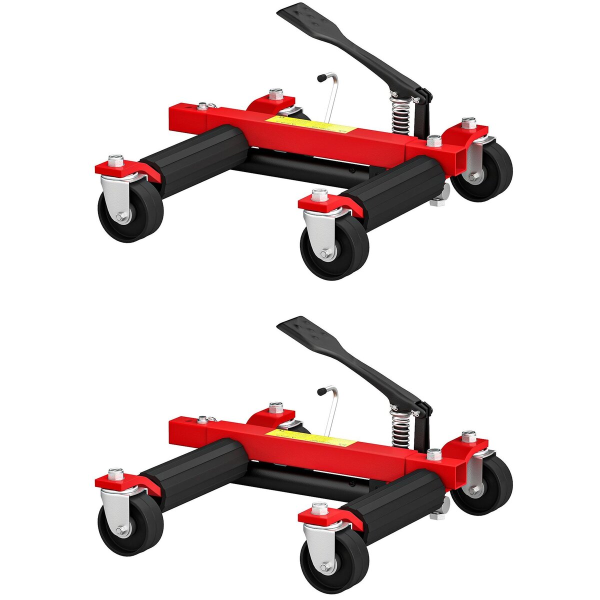 HOMCOM Lot de 2 chariots de manutention voiture - max. 680 Kg par chariot - largeur max. roue 228 mm