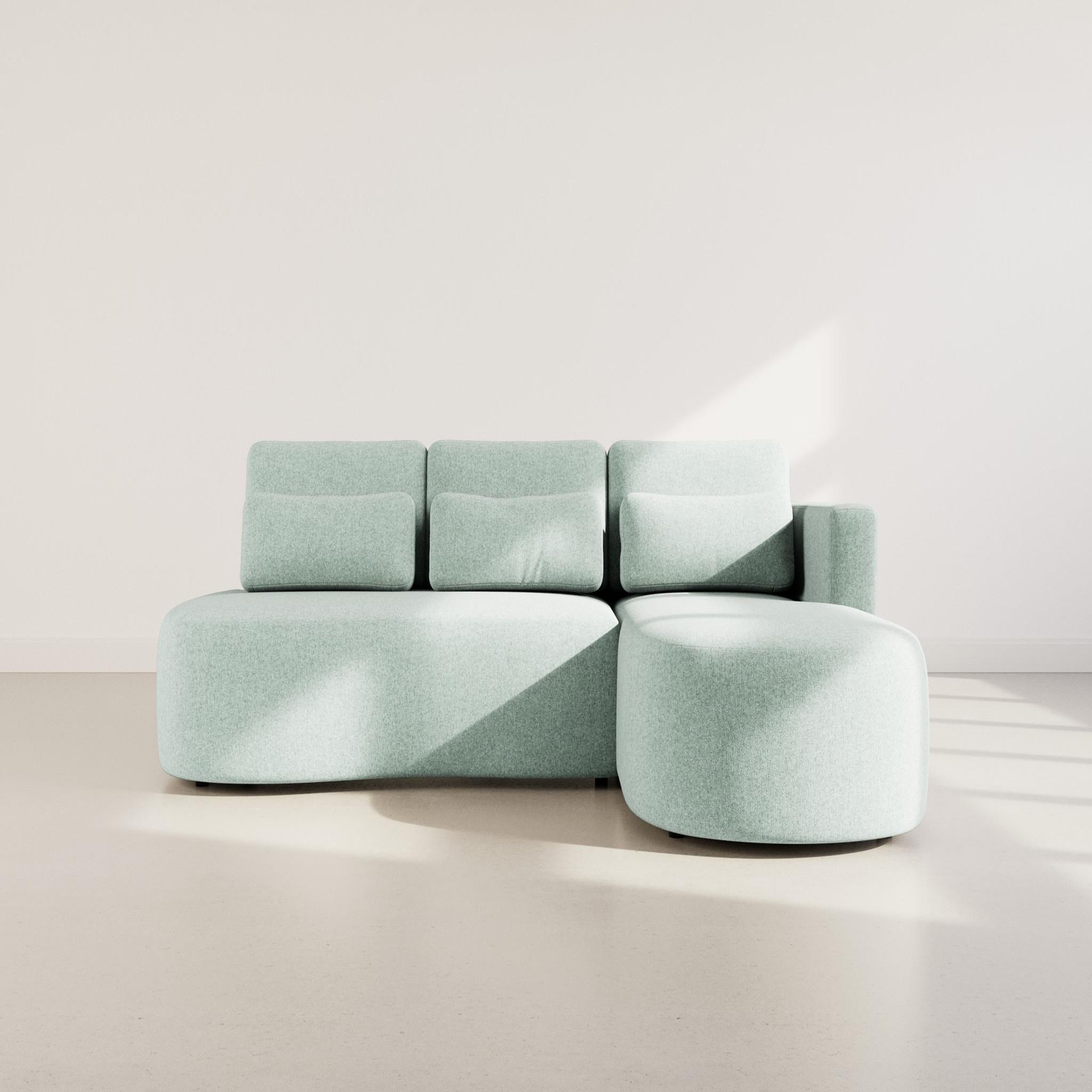 Voir la diapositive 5 : LISA DESIGN Mahina - canapé d'angle droit 4 places convertible avec coffre en tissu texturé