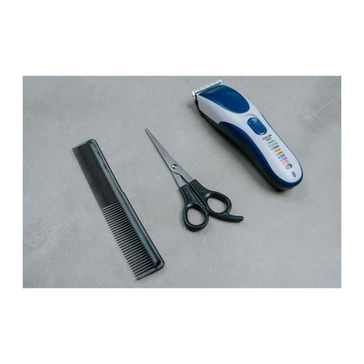 WAHL Tondeuse a cheveux - WAHL - COLOR PRO CORDLESS - 3,5 W - 8 sabots - Autonomie : 60 min - Bleu / Gris