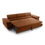 Voir la diapositive 3 : BEST MOBILIER Pablo - canapé 3 places - convertible avec têtières réglables - en velours côtelé