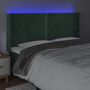 Voir la diapositive 4 : VIDAXL Tete de lit a LED Vert fonce 203x16x118/128 cm Velours