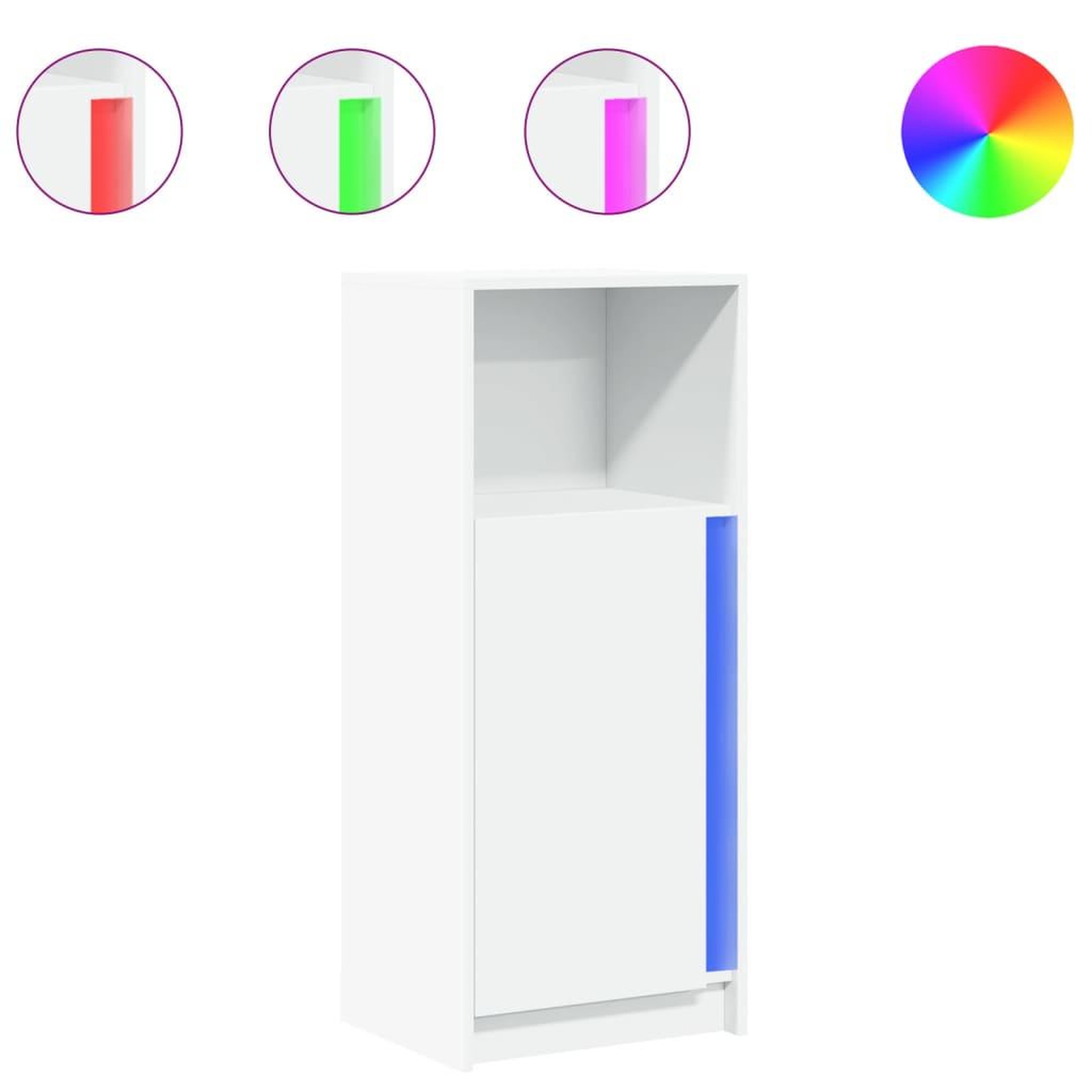 Voir la diapositive 2 : VIDAXL Buffet avec LED blanc 42,5x34x100 cm bois d'ingenierie