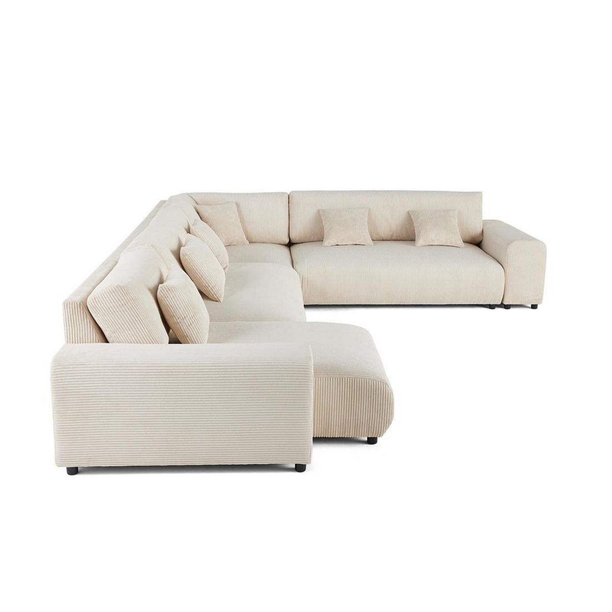 LISA DESIGN Garance - canapé modulable d'angle droit - 8 places - en velours côtelé